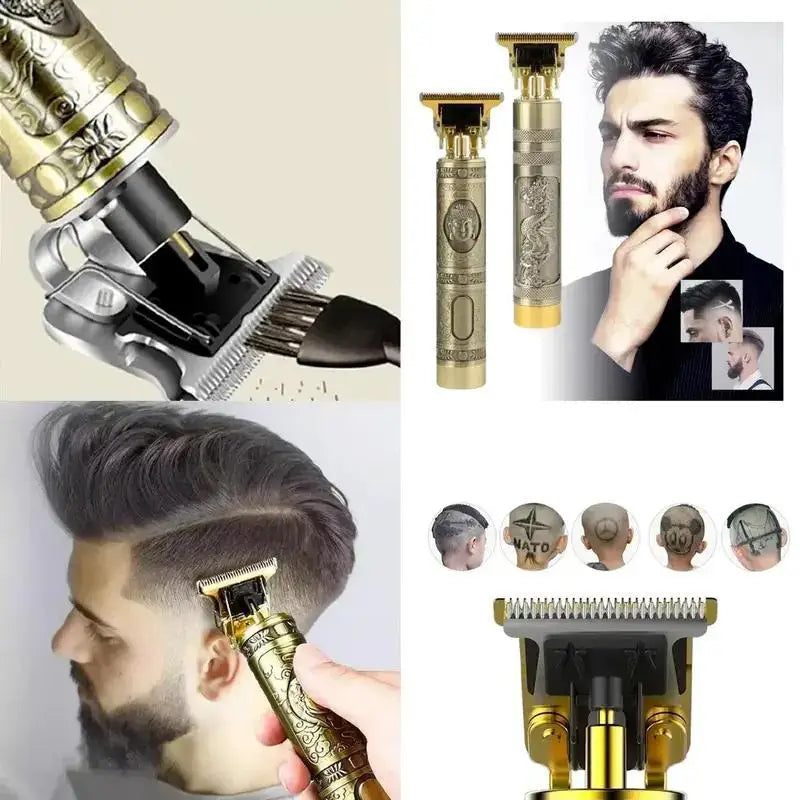Máquina elétrica profissional de corte de cabelo e barba masculina
